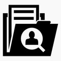 Folder icon and user search. Directory of subscribers. Human Resources
