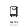 folder icon vector from crowdfunding collection. Thin line folder outline icon vector illustration Royalty Free Stock Photo