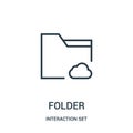 folder icon vector from interaction set collection. Thin line folder outline icon vector illustration Royalty Free Stock Photo