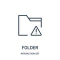 folder icon vector from interaction set collection. Thin line folder outline icon vector illustration Royalty Free Stock Photo