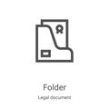 folder icon vector from legal document collection. Thin line folder outline icon vector illustration. Linear symbol for use on web Royalty Free Stock Photo