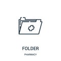 folder icon vector from pharmacy collection. Thin line folder outline icon vector illustration Royalty Free Stock Photo