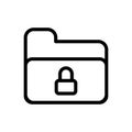 Folder vector thin line icon Royalty Free Stock Photo