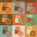 Folder icons,Retro style Royalty Free Stock Photo