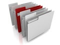 Folder icons row with one selected Royalty Free Stock Photo