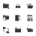 Simple vector icons. Flat illustration on a theme Folder Royalty Free Stock Photo