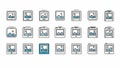 Folder icons with various outlines Royalty Free Stock Photo
