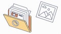 Folder with images, file storage, media, and digital assets vector design Generative AI