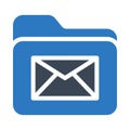 Folder inbox vector  glyph color icon Royalty Free Stock Photo