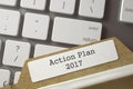 Folder Index with Action Plan 2017. 3D. Royalty Free Stock Photo