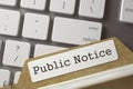 Folder Index Public Notice. 3D. Royalty Free Stock Photo