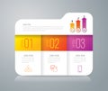 Folder infographic design and business icons with 3 options.