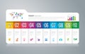 Folder infographic design and business icons with 10 options.