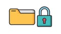 Folder with Keyhole Icon: Accessing Secure Documents, vector design Generative AI Royalty Free Stock Photo