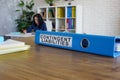 Folder with label contingent liabilities on desk. Royalty Free Stock Photo
