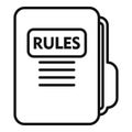 Folder legal rules icon outline vector. Regulated products Royalty Free Stock Photo