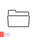 Folder line icon. File storage, files organizer. Project portfolio