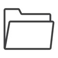 Folder line icon, web and mobile, file sign vector