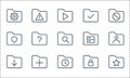 folder line icons. linear set. quality vector line set such as star, clock, download, lock, add, shield, database, checklist,