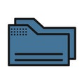 Folder line isolated vector icon can be easily modified and edit Royalty Free Stock Photo