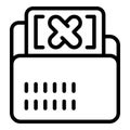 Folder lock icon outline vector. Internet account