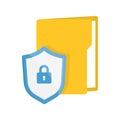Folder lock, privacy policy concept. File protection