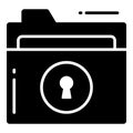Folder Lock, Protection and security vector icons set cyber computer network business data technology Royalty Free Stock Photo