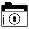Folder Lock, Protection and security vector icons set cyber computer network business data technology Royalty Free Stock Photo