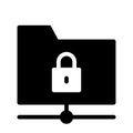 Folder lock share vector glyphs icon