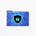 Folder Lock vector icon. Privacy data protection, Digital Security and encryption tools to protect confidential and Royalty Free Stock Photo