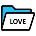 Folder, love folder fill vector icon which can easily modify or edit