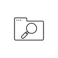Folder magnifier icon. Simple line, outline vector of icons for ui and ux, website or mobile application