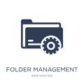 Folder management icon. Trendy flat vector Folder management icon on white background from web hosting collection