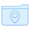 Folder with map pin flat icon. Folder location blue icons in trendy flat style. Folder with a map mark gradient style