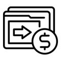 Folder money icon outline vector. Bank app Royalty Free Stock Photo