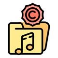 Folder music law icon vector flat