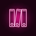 Folder neon icon. Elements of education set. Simple icon for websites, web design, mobile app, info graphics