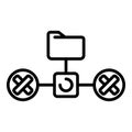 Folder network firewall icon, outline style