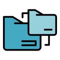 Folder network remote access icon color outline vector Royalty Free Stock Photo