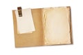 Folder with old yellowed paper and mockup vintage cards Royalty Free Stock Photo