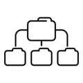 Folder online group icon outline vector. Dark provision