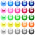 Folder open icons in color glossy buttons