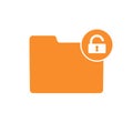 Folder open password protection security unclose unlock icon Royalty Free Stock Photo