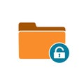 Folder open password protection security unclose unlock icon Royalty Free Stock Photo