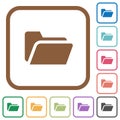 Folder open simple icons Royalty Free Stock Photo