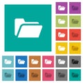 Folder open square flat multi colored icons Royalty Free Stock Photo