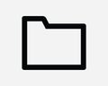 Folder Outline Icon Document Line Symbol Simple Flat File Sign Storage Archive Computer App Organize Portfolio Shape EPS Vector Royalty Free Stock Photo