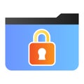 Folder with padlock flat icon. Locked folder color icons in trendy flat style. Computer folder gradient style design Royalty Free Stock Photo