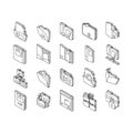 folder paper business file empty isometric icons set vector Royalty Free Stock Photo