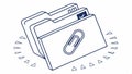 Folder with paperclip vector, file organization icon, document management design Generative AI Royalty Free Stock Photo